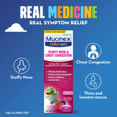 Mucinex Children's Stuffy Nose & Chest Congestion Relief, Kids Medicine, Very Berry Flavor, 4 fl oz